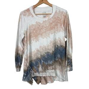 Nic + Zoe Women's Large Find Your Angle Tie Dye Asymmetrical Pullover Sweater